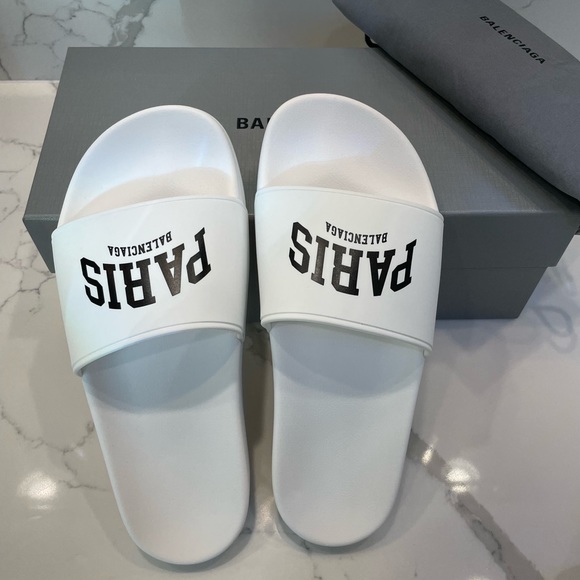 BALENCIAGA Womens Cities Pool Slide Sandals 9 B/39 EU - Picture 12 of 14